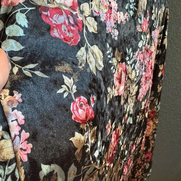 Easel Los Angeles Velvet Floral Kimono Cardigan – Size Small - Picture 6 of 10